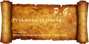 Prikaszky Gilberta névjegykártya